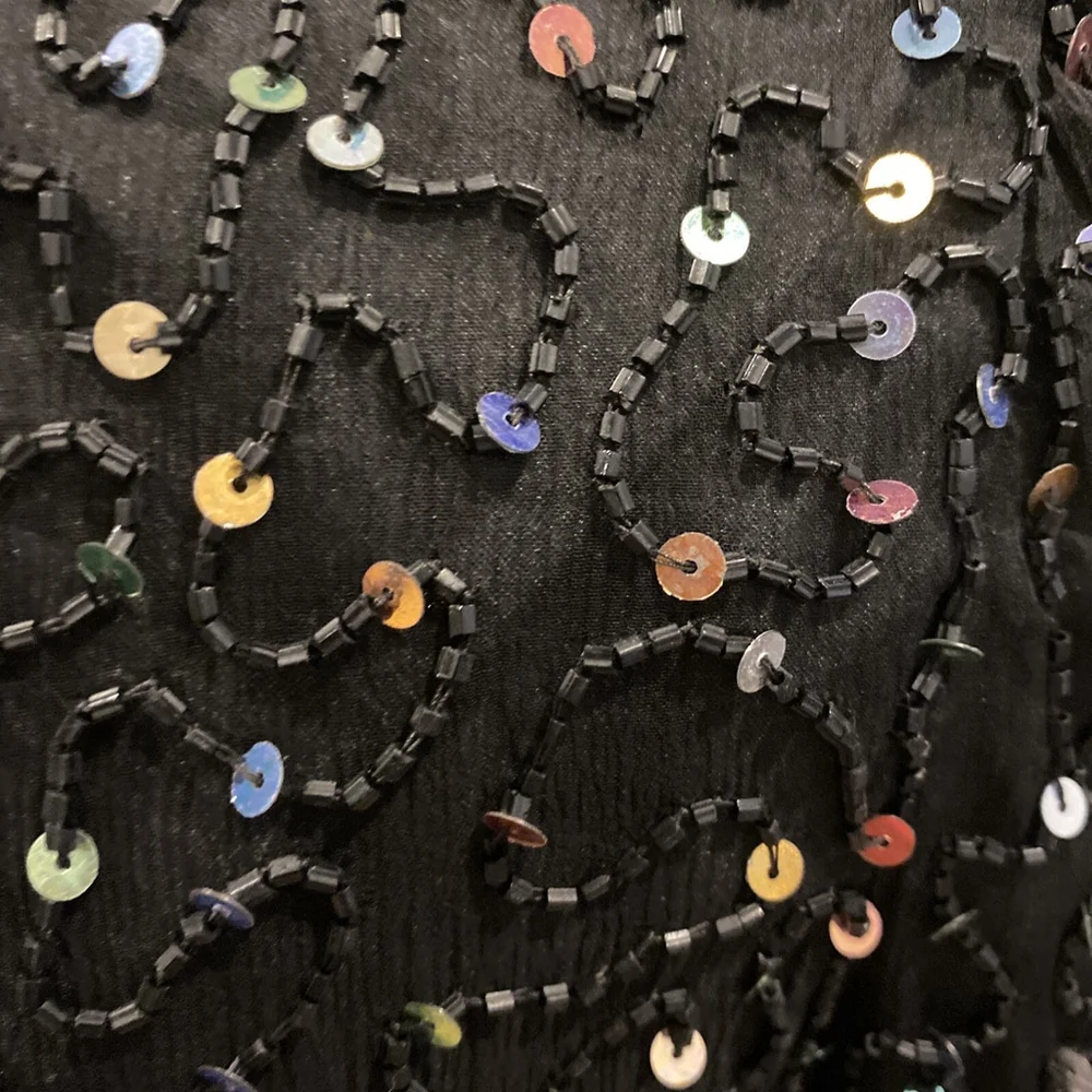 Laurence Kazar New York Petite Beaded Sequin Silk Dress